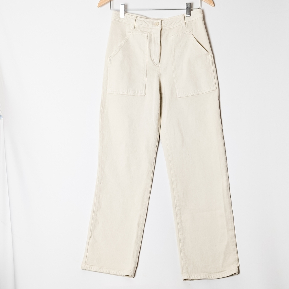 WILFRED Modern Utility Pant Wide Leg Trouser GD Birch White 2 Aritzia - Picture 9 of 13
